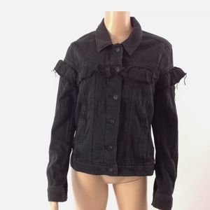 Anthropologie PAIGE Heidi Ruffle Denim Jacket S